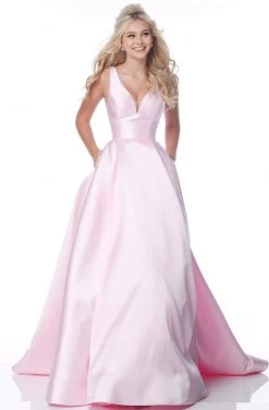 Sherri Hill - 51856 Sleeveless V Neck Mikado Ballgown
