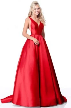 Sherri Hill - 51856 Sleeveless V Neck Mikado Ballgown