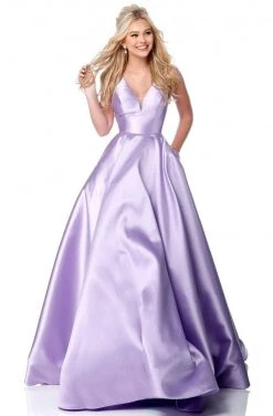 Sherri Hill - 51856 Sleeveless V Neck Mikado Ballgown