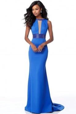 Sherri Hill - 51859 Fitted Beaded Trumpet Evening Dress