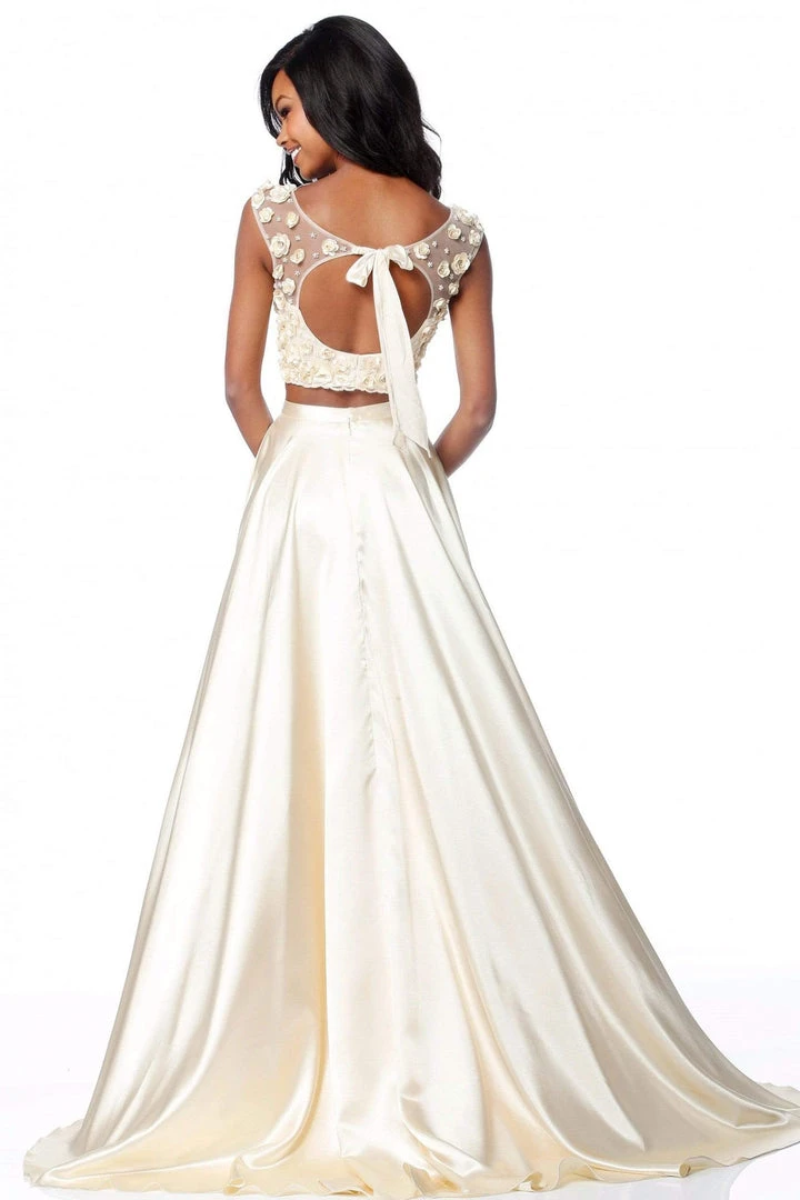 Sherri Hill - 51863 Two Piece Floral Applique Charmeuse A-line Dress 4 Sherri Hill - 51863 Two Piece Floral Applique Charmeuse A-line Dress