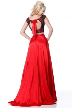 Sherri Hill - 51867 Two Piece Floral Applique A-Line Gown 8 Sherri Hill - 51867 Two Piece Floral Applique A-Line Gown