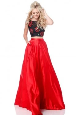 Sherri Hill - 51867 Two Piece Floral Applique A-Line Gown 9 Sherri Hill - 51867 Two Piece Floral Applique A-Line Gown