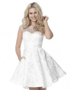 Sherri Hill - 51878 Embellished Illusion Bateau Brocade A-line Dress