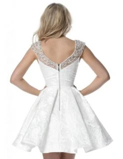 Sherri Hill - 51878 Embellished Illusion Bateau Brocade A-line Dress