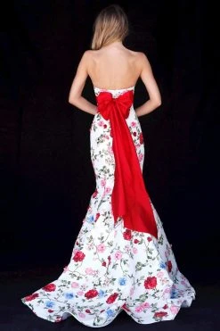 Sherri Hill - 51882 Strapless Floral Print Long Mermaid Dress