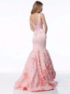 Sherri Hill - 51886 Floral Appliqued Plunging V Neck Mermaid Dress 5 Sherri Hill - 51886 Floral Appliqued Plunging V Neck Mermaid Dress