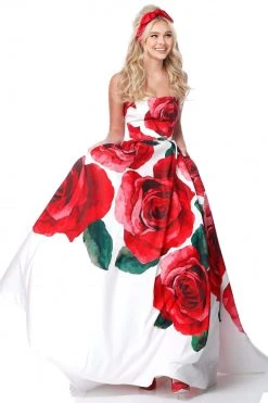 Sherri Hill - 51887 Strapless Floral Print Semi-Sweetheart Ballgown 13 Sherri Hill - 51887 Strapless Floral Print Semi-Sweetheart Ballgown