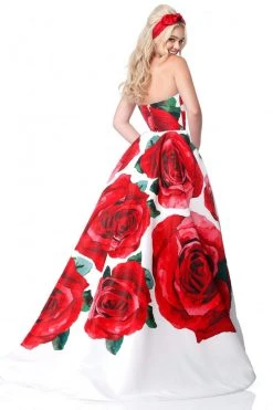 Sherri Hill - 51887 Strapless Floral Print Semi-Sweetheart Ballgown 12 Sherri Hill - 51887 Strapless Floral Print Semi-Sweetheart Ballgown
