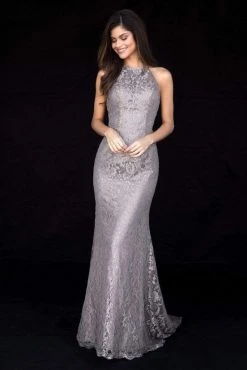 Sherri Hill - 51894 Metallic Lace Halter Trumpet Dress 7 Sherri Hill - 51894 Metallic Lace Halter Trumpet Dress