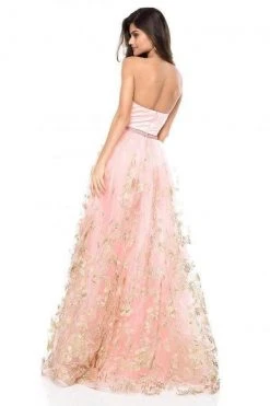 Sherri Hill - 51896 Floral Appliqued Halter A-Line Dress