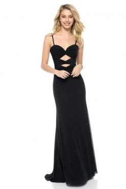 Sherri Hill - 51901 Long Cutout Bodice Mesh A-Line Dress