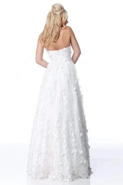 Sherri Hill - 51909 Floral Appliqued Strapless Tulle Dress