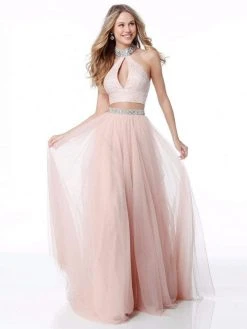 Sherri Hill - 51910 Two Piece Beaded Keyhole Cutout Long Dress