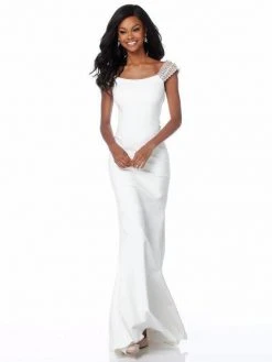 Sherri Hill - 51914 Embellished Scoop Neck Jersey Trumpet Dress