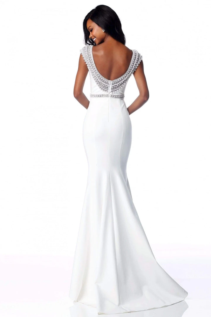 Sherri Hill - 51915 Pearl-Crusted Bateau Neck Long Mermaid Dress 4 Sherri Hill - 51915 Pearl-Crusted Bateau Neck Long Mermaid Dress