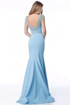 Sherri Hill - 51915 Pearl-Crusted Bateau Neck Long Mermaid Dress 10 Sherri Hill - 51915 Pearl-Crusted Bateau Neck Long Mermaid Dress