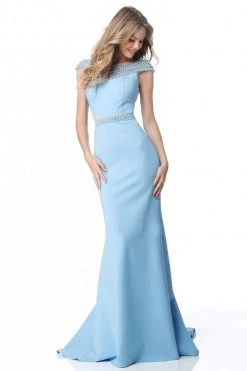 Sherri Hill - 51915 Pearl-Crusted Bateau Neck Long Mermaid Dress 11 Sherri Hill - 51915 Pearl-Crusted Bateau Neck Long Mermaid Dress