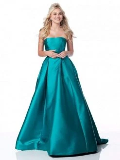 Sherri Hill - 51917 Strapless Taffeta Pleated Ballgown