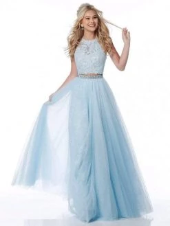 Sherri Hill - 51924 Two-Piece Beaded Applique Long Chiffon Dress