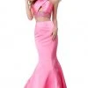 Sherri Hill - 51928 Two Piece Cross Halter Beaded Satin Mermaid Dress