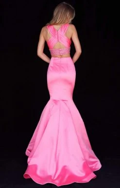 Sherri Hill - 51928 Two Piece Cross Halter Beaded Satin Mermaid Dress 11 Sherri Hill - 51928 Two Piece Cross Halter Beaded Satin Mermaid Dress