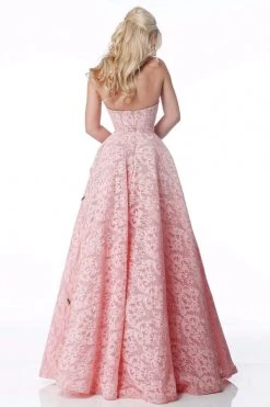 Sherri Hill - 51929 Strapless Lace Floral Applique Ballgown 5 Sherri Hill - 51929 Strapless Lace Floral Applique Ballgown