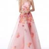 Sherri Hill - 51930 Strapless Floral Organza Sheer A-Line Dress 1 Sherri Hill - 51930 Strapless Floral Organza Sheer A-Line Dress