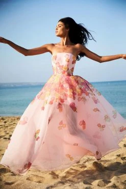 Sherri Hill - 51930 Strapless Floral Organza Sheer A-Line Dress 10 Sherri Hill - 51930 Strapless Floral Organza Sheer A-Line Dress