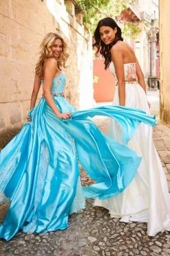 Sherri Hill - 51932 Two Piece Floral Print Charmeuse A-line Dress