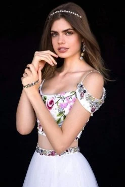 Sherri Hill - 51944 Floral Applique Off The Shoulder Two-Piece Dress 12 Sherri Hill - 51944 Floral Applique Off The Shoulder Two-Piece Dress