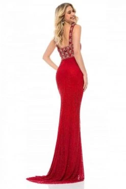 Sherri Hill - 51950 Beaded Square Neck Sheath Dress With Train 5 Sherri Hill - 51950 Beaded Square Neck Sheath Dress With Train
