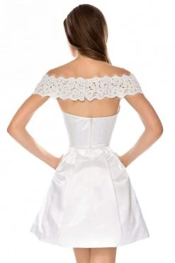 Sherri Hill - 51958 Lace Off-Shoulder Satin A-line Cocktail Dress