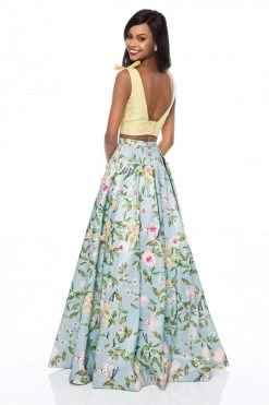 Sherri Hill - 51959 Two Piece V-neck Floral Print A-line Dress
