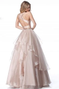Sherri Hill - 51960 Two Piece Satin Halter Chiffon Ballgown