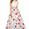 Sherri Hill - 51964 Two Piece Lace Bateau Floral Print Ballgown