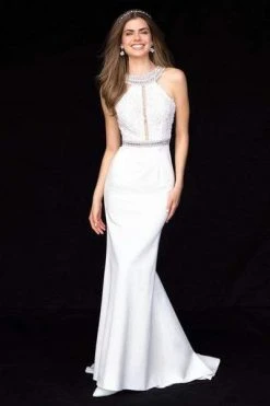 Sherri Hill - 51978 Beaded And Lace Jersey Trumpet Dress