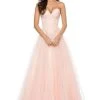 Sherri Hill - 51980 Strapless Corset Top Point D'esprit Gown 1 Sherri Hill - 51980 Strapless Corset Top Point D'esprit Gown