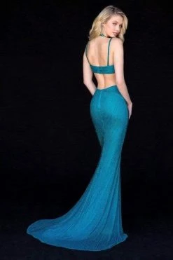 Sherri Hill - 51984 Beaded Midriff Cutout Long Mermaid Dress
