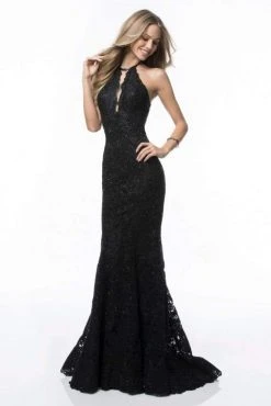 Sherri Hill - 51995 Lace Halter Mermaid Evening Dress 8 Sherri Hill - 51995 Lace Halter Mermaid Evening Dress