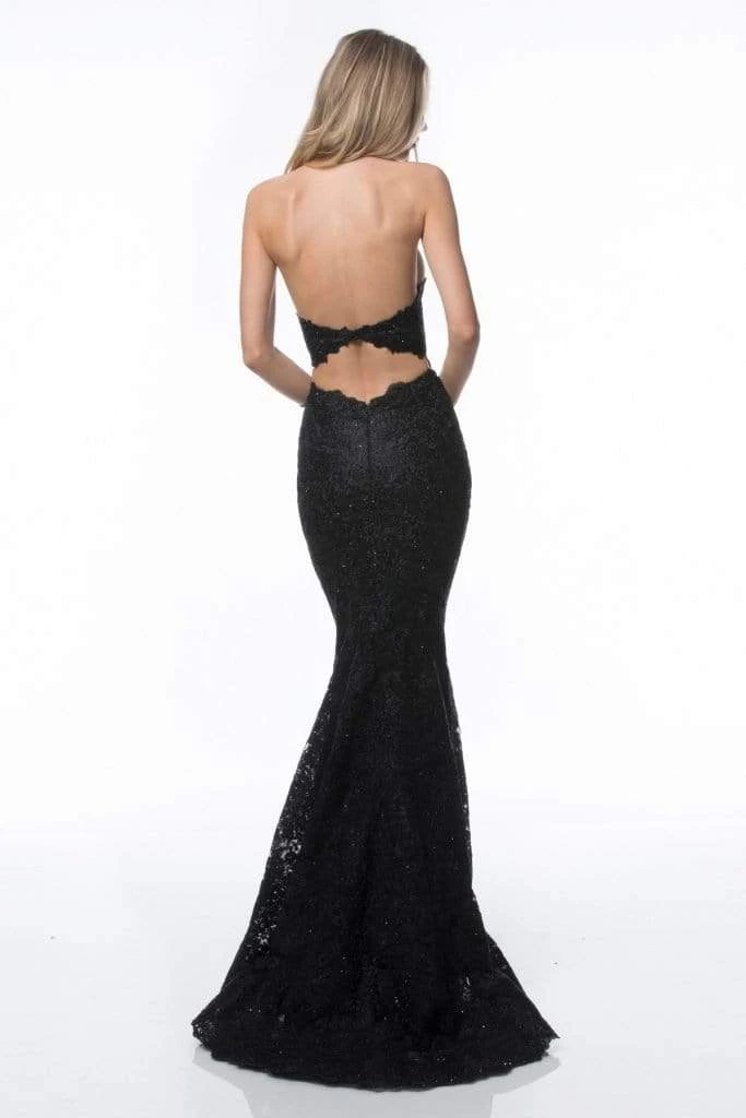 Sherri Hill - 51995 Lace Halter Mermaid Evening Dress 4 Sherri Hill - 51995 Lace Halter Mermaid Evening Dress