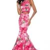 Sherri Hill - 52000 Two Piece Halter Floral Print Mermaid Dress