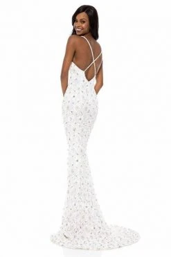 Sherri Hill - 52008 Beaded Plunging V-neck Sheath Dress