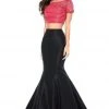 Sherri Hill - 52021 Two Piece Striped Bateau Taffeta Mermaid Dress