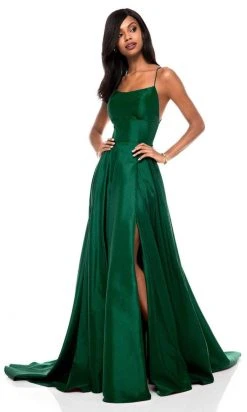 Sherri Hill - 52022 Scoop Taffeta Long A Line Dress 16 Sherri Hill - 52022 Scoop Taffeta Long A Line Dress