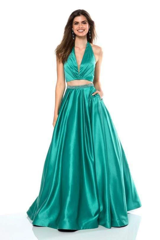 Sherri Hill - 52023 Two-Piece Pleated Bodice Halter Satin Dress 3 Sherri Hill - 52023 Two-Piece Pleated Bodice Halter Satin Dress