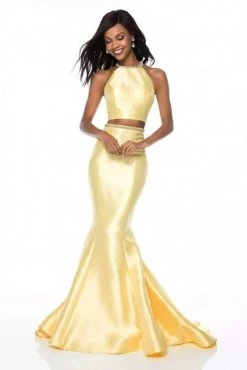 Sherri Hill - 52024 Strappy Two Piece Halter Mermaid Gown