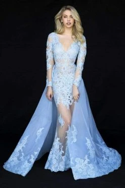 Sherri Hill - 52026 V-Neck Long Sleeve Applique Evening Dress