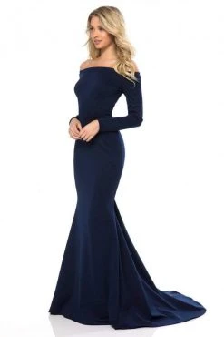Sherri Hill - 52041 Long Sleeve Off Jersey Mermaid Dress