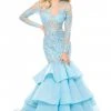 Sherri Hill - 52044 Lace Illusion Jewel Tiered Mermaid Dress